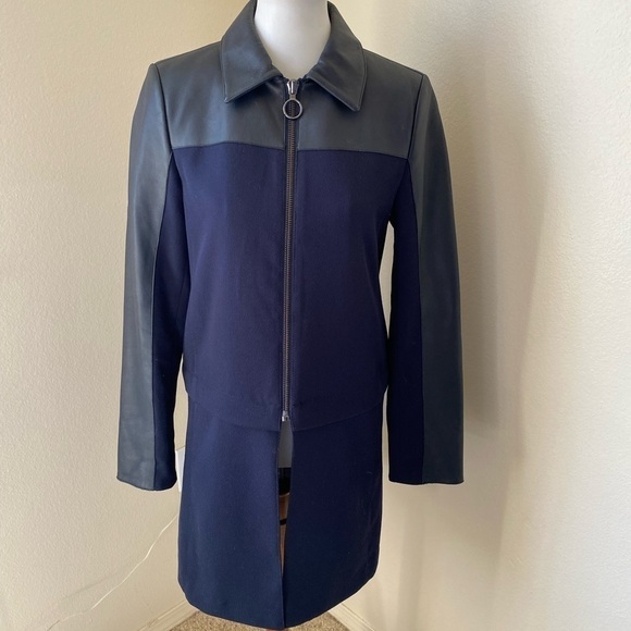 Carlisle Leather and Wool Blend Coat - Picture 1 of 7